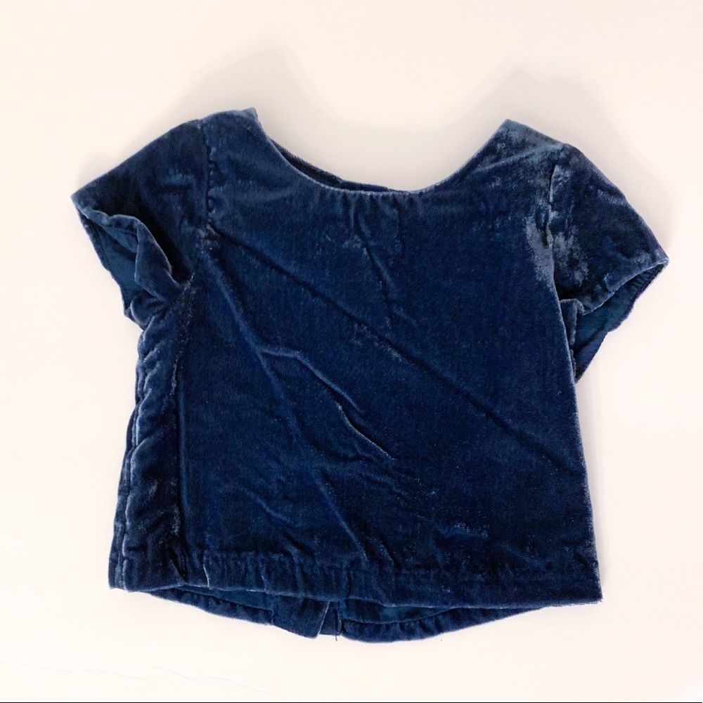 Genuine Kids blue velvet blouse